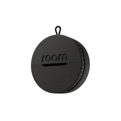 Roam Key Tag 1-Pack in black, a compact tracker for everyday use with reliable QR recovery and global tracking.
